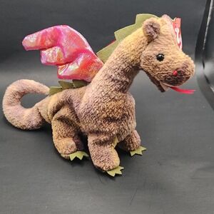 Retired 1998 TY Beanie Babies Scorch the Dragon with Iridescent wings 6.75" X10"